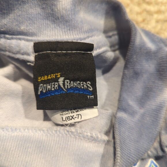 Mighty Morphin Power Rangers Saban's Shirt Youth Kids L 6-7 Blue Short Sleeve - Picture 6 of 7